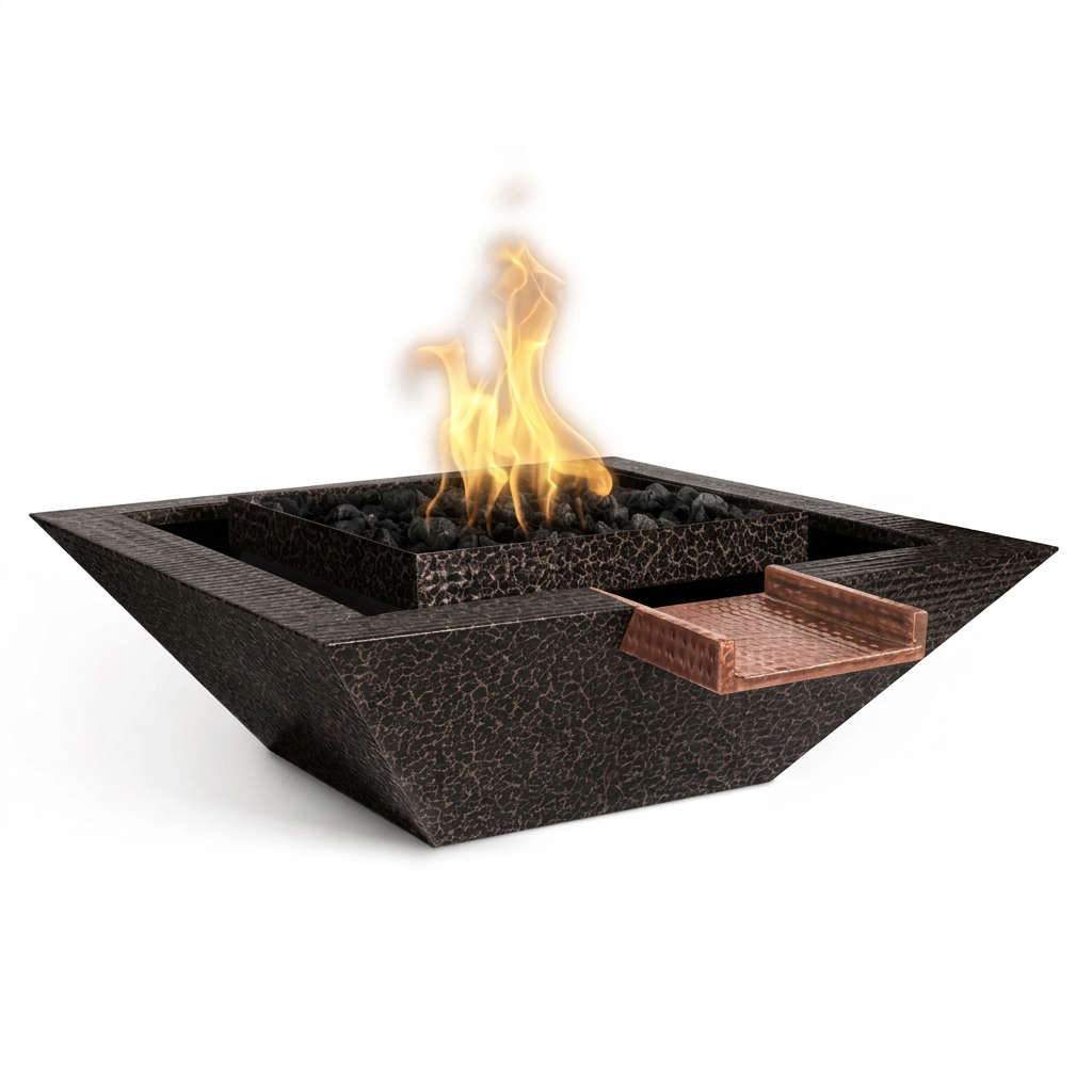 Maya Gravity Spill bowl in Copper Vein with its original copper scupper