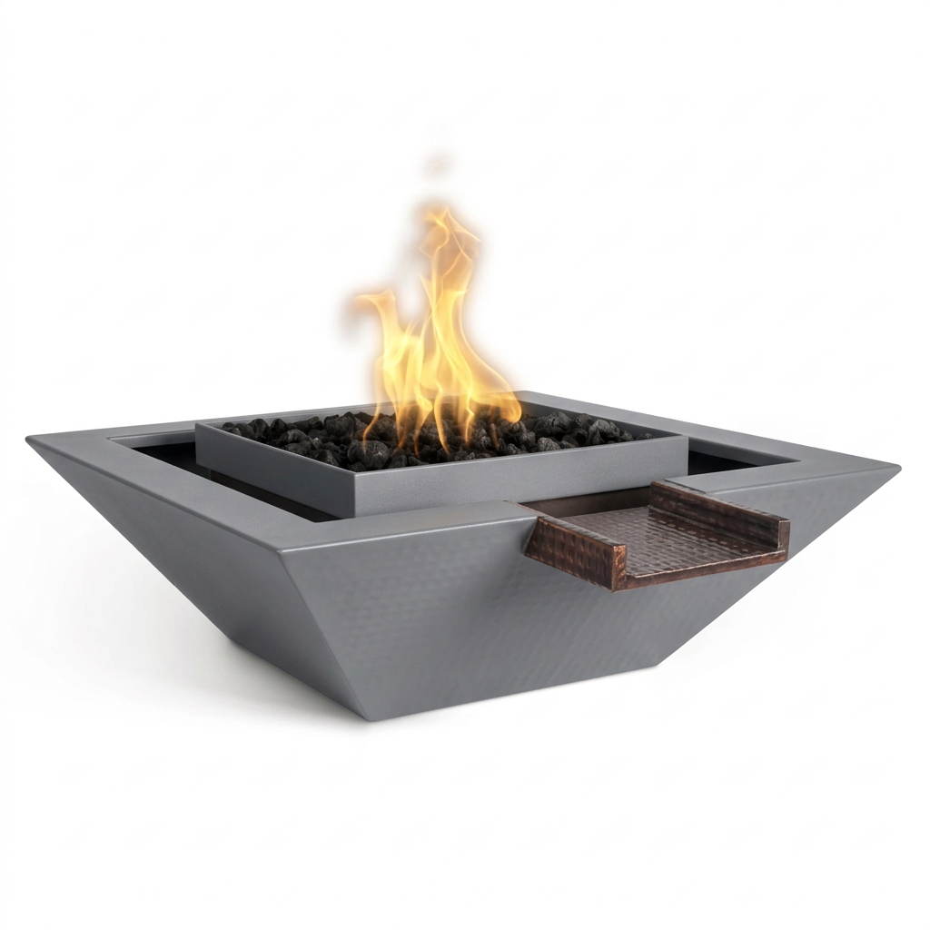 Maya Gravity Spill bowl in Gray with its original copper scupper