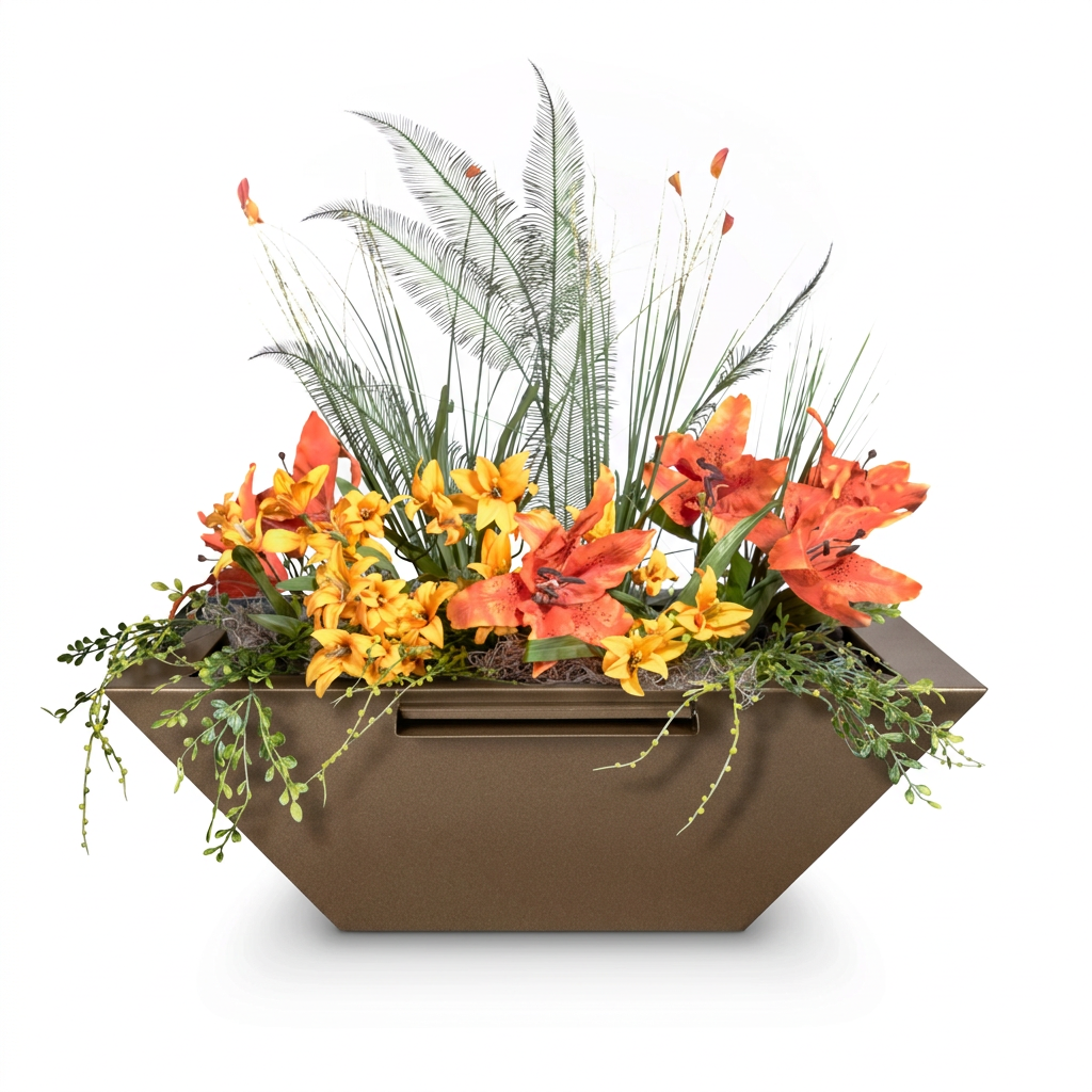Maya Planter & Water Bowl in Trophy Bronze