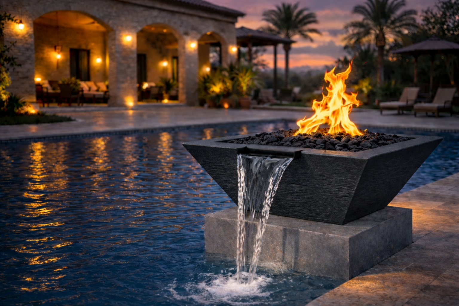 The Outdoor Plus - Maya GFRC Fire & Water Bowl - Ebony