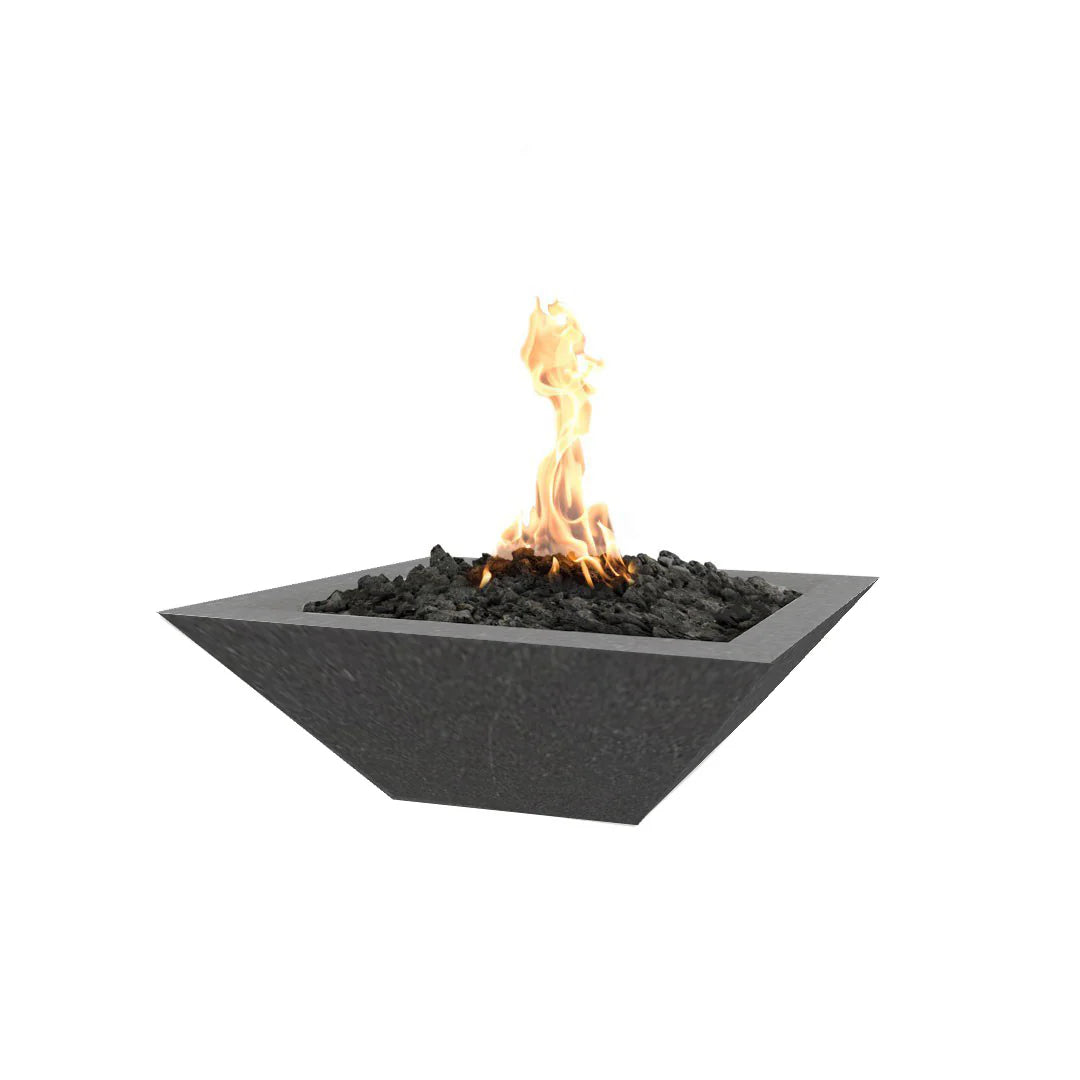 The Outdoor Plus Maya GFRC Concrete Square Fire Bowl - Metallic Slate