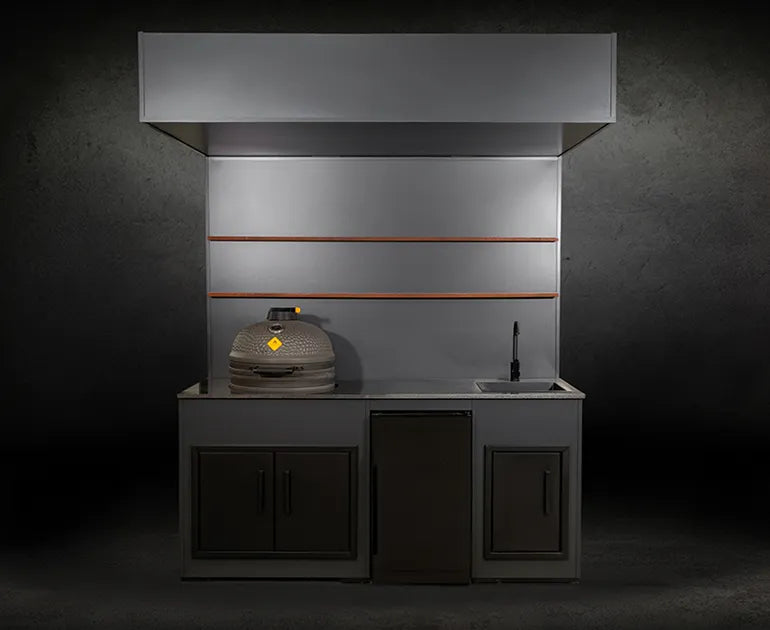 Grillandia Open Kamado Cabana Outdoor Kitchen – Covered Open-Air Kamado Cooking Station