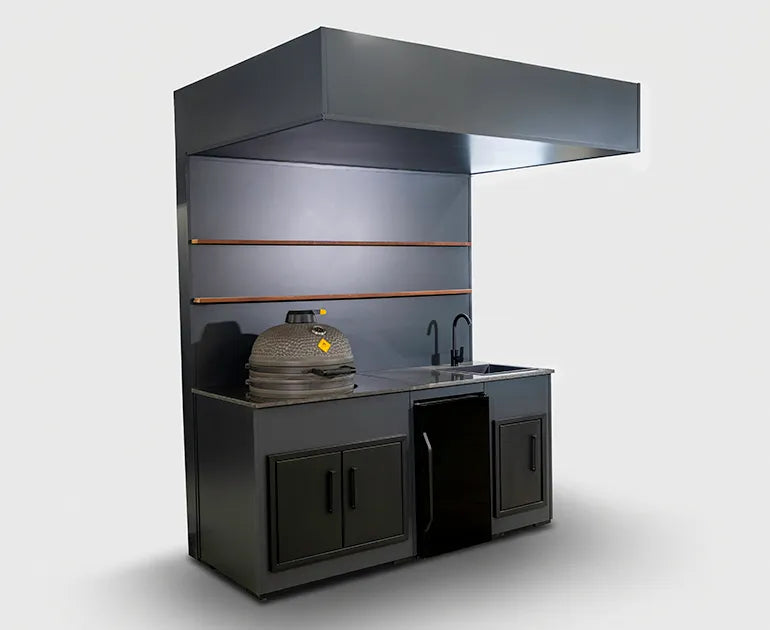 Grillandia Open Kamado Cabana Outdoor Kitchen – Covered Open-Air Kamado Cooking Station
