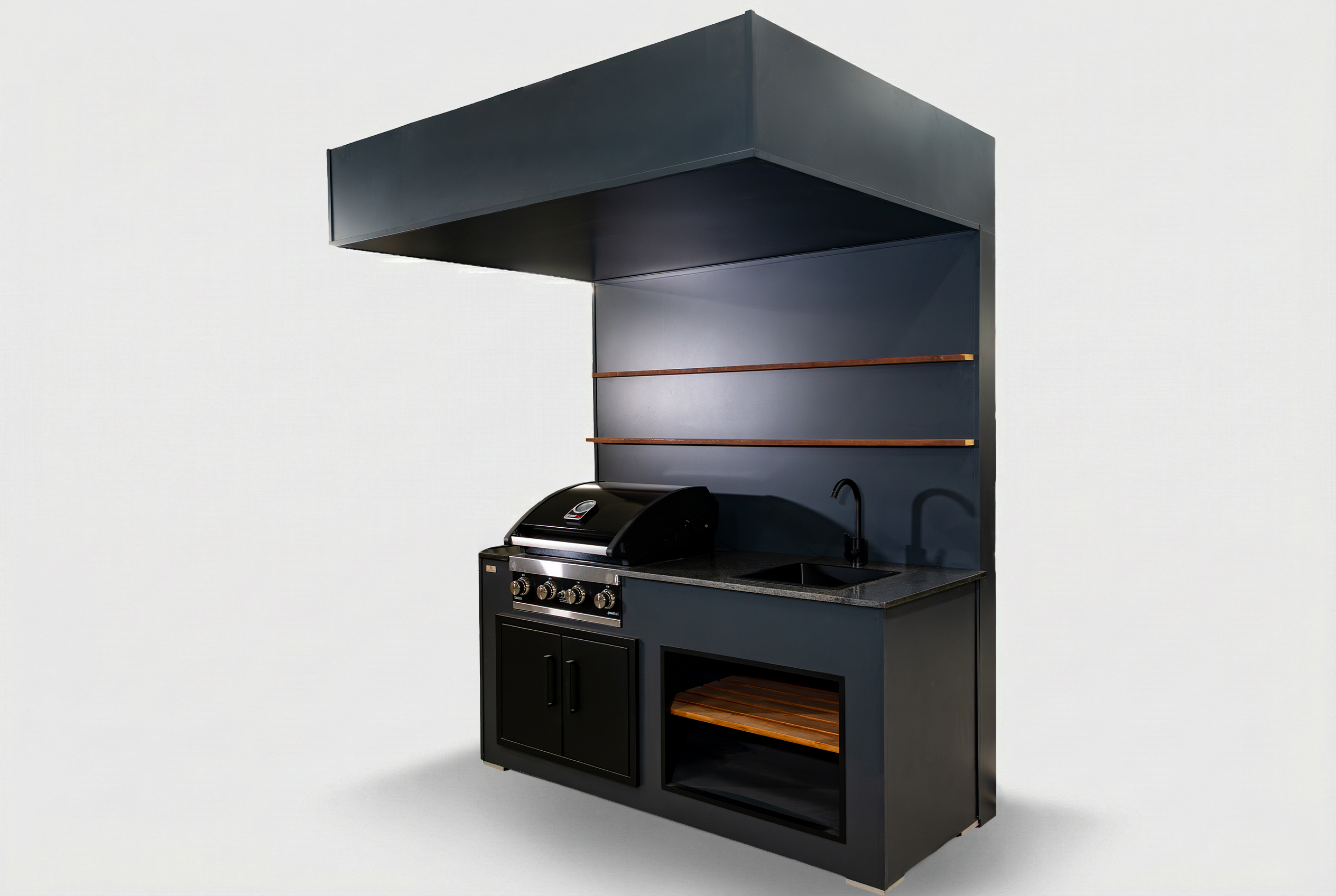 Grillandia Open Grill Cabana Outdoor Kitchen – Covered Open-Air BBQ Station