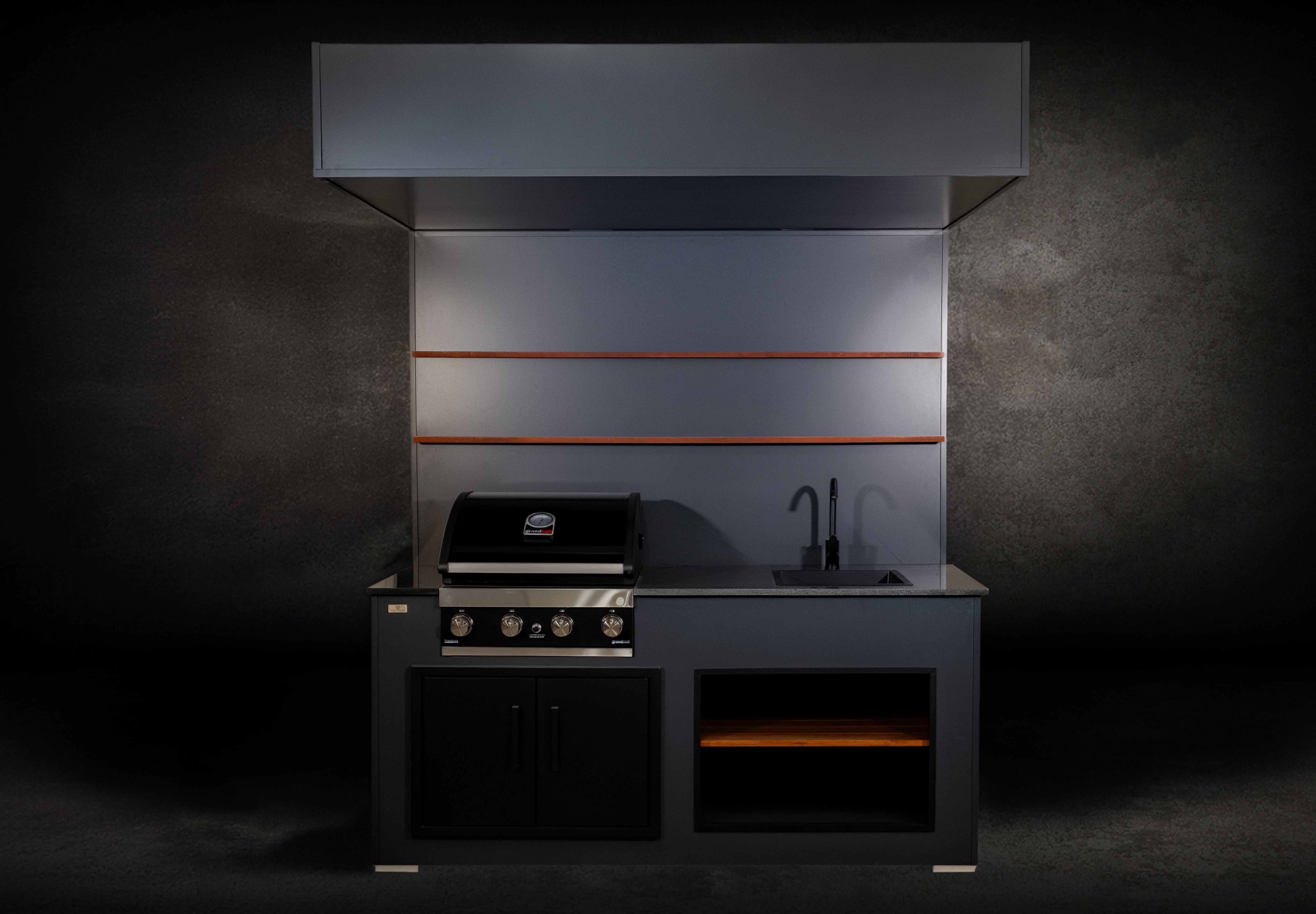 Grillandia Open Grill Cabana Outdoor Kitchen – Covered Open-Air BBQ Station