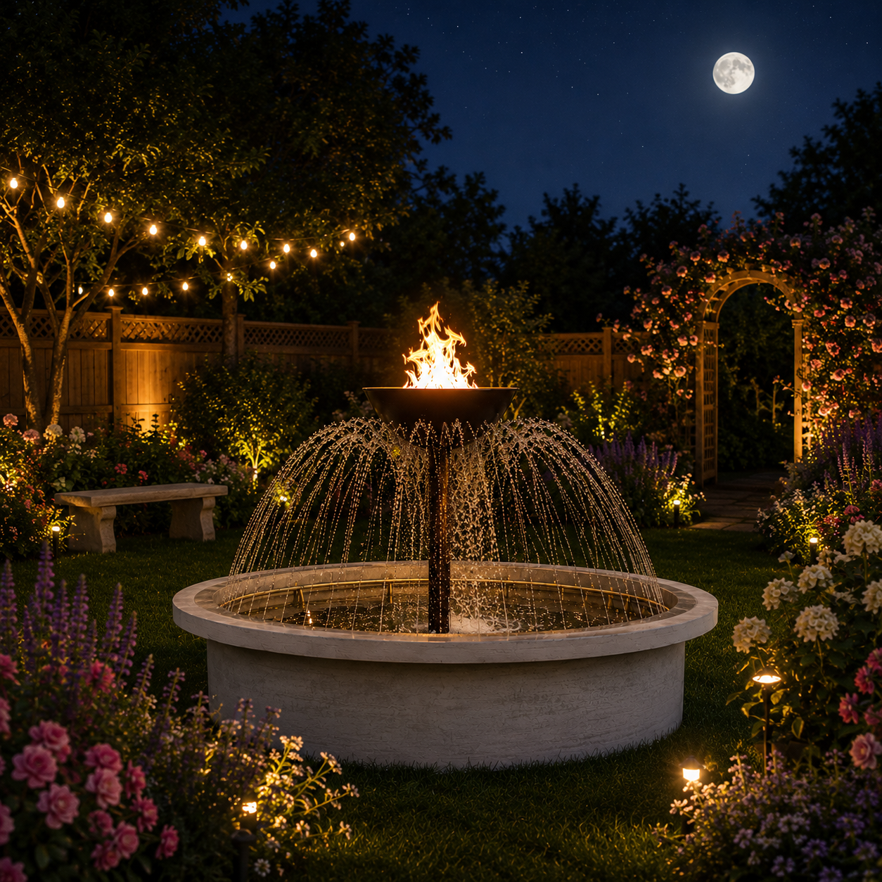 The Outdoor Plus – 60″ Osiris Square 4-Way Spill Copper Fire & Water Fountain