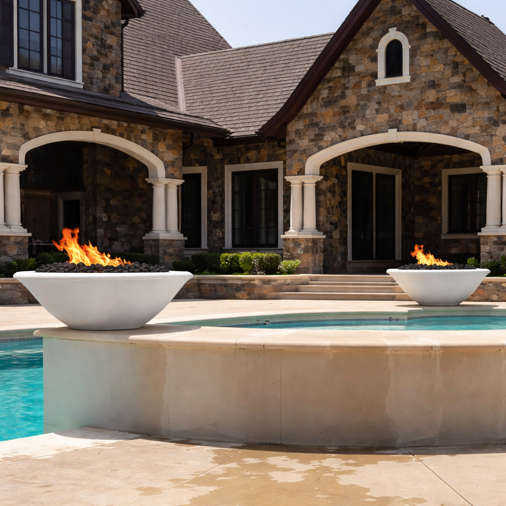 The Outdoor Plus Round Cazo Powder Coated Metal Fire Bowl - Pewter