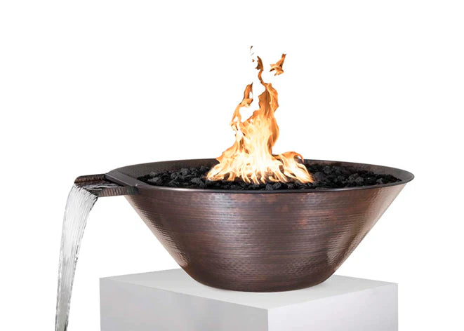 The Outdoor Plus 31" Remi Hammered Copper Fire & Water Bowl