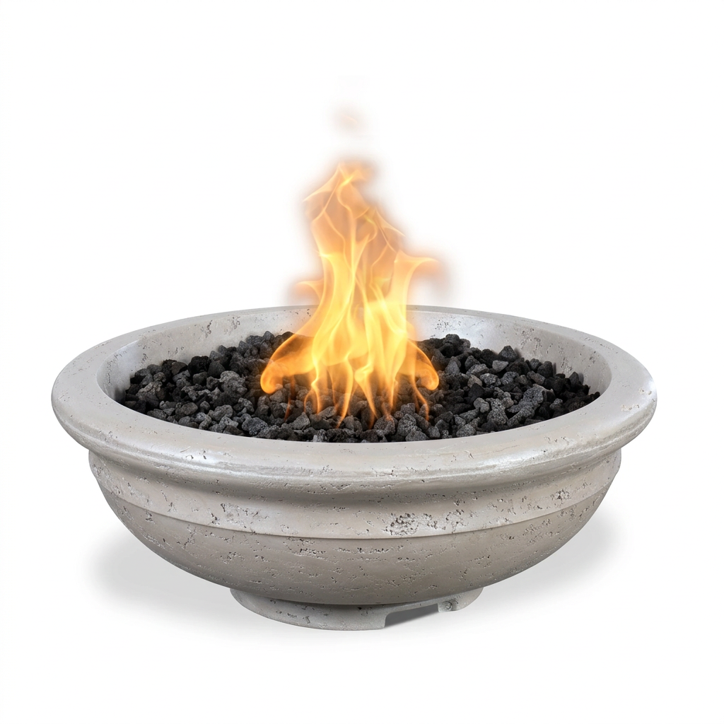 Rodeo Fire Bowl in GFRC Metallic Pearl