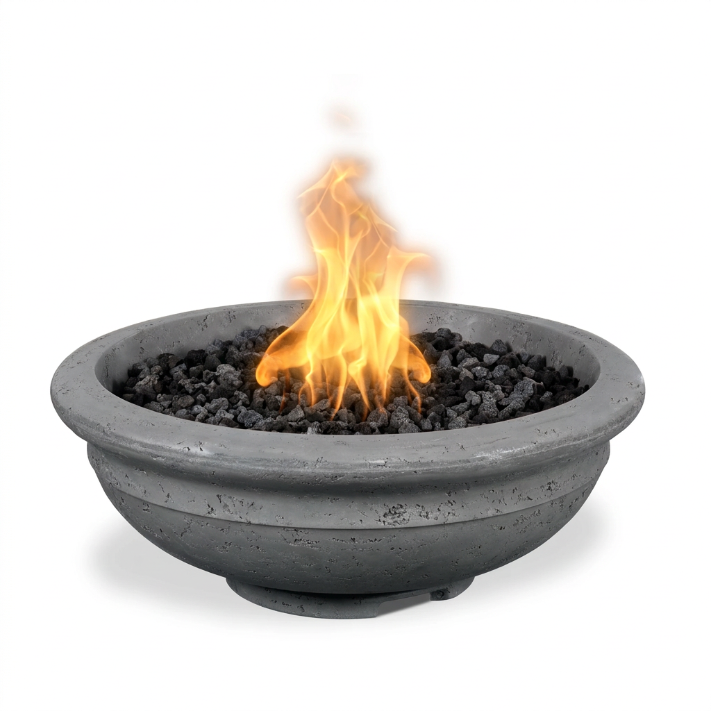 Rodeo Fire Bowl in GFRC Rustic Grey