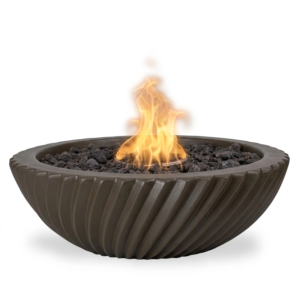 Sedona 2.0 GFRC fire bowl in Chocolate