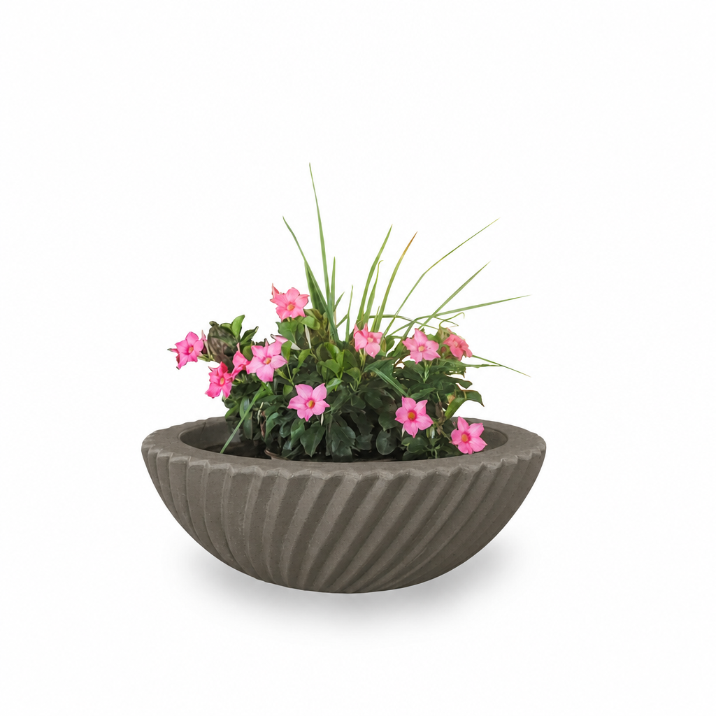 Sedona 2.0 planter bowl in Chestnut GFRC