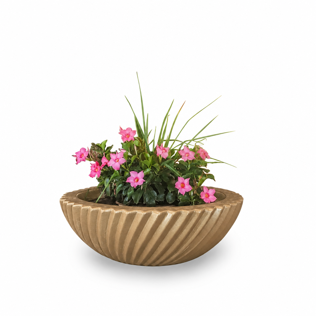 Sedona 2.0 planter bowl recolored to the Bronze Metallic GFRC swatch