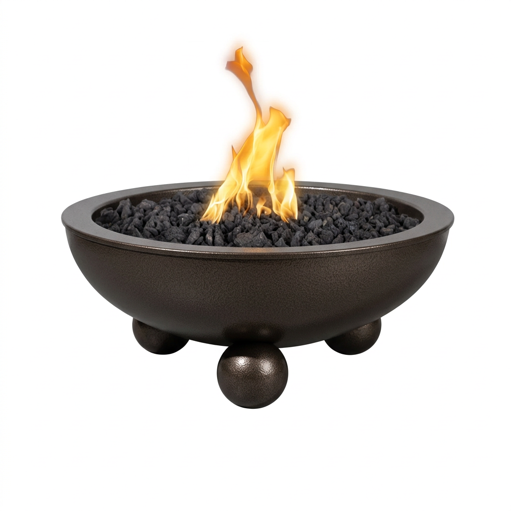Sedona Fire Bowl with Round Legs in Bronze Hammertone