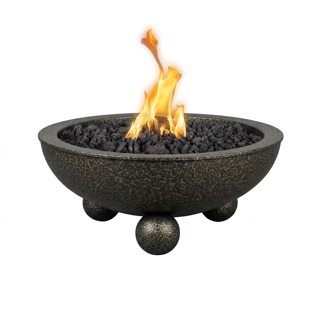 Sedona Fire Bowl with Round Legs in Gold Vein