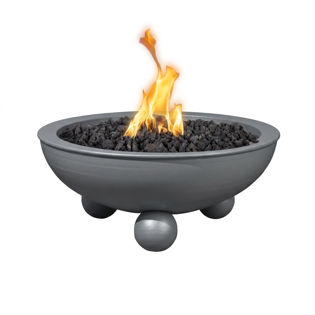 Sedona Fire Bowl with Round Legs in Gray