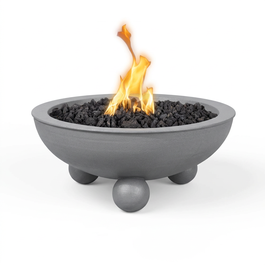 Sedona Fire Bowl with Round Legs in Rock Gray