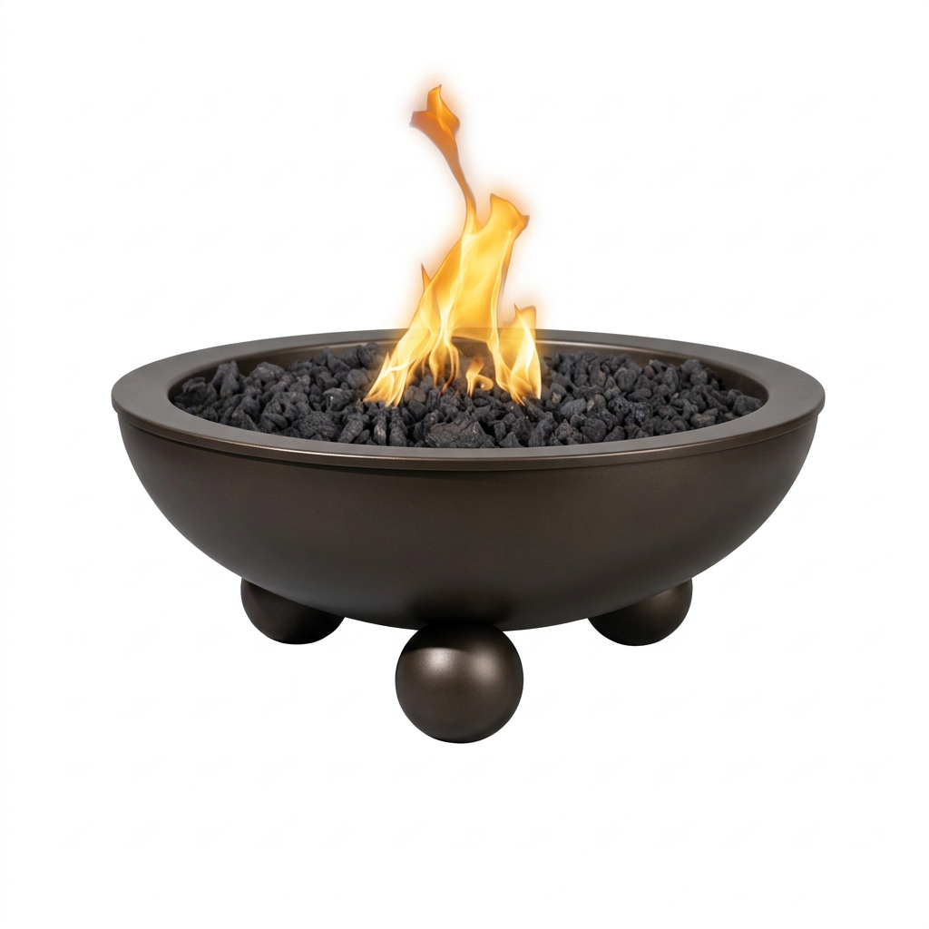 Sedona Fire Bowl with Round Legs in Trophy Bronze
