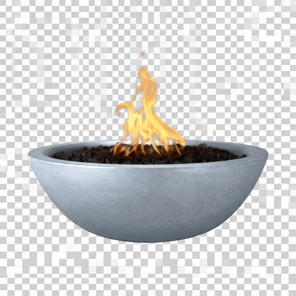 Sedona GFRC fire bowl in Metallic Silver