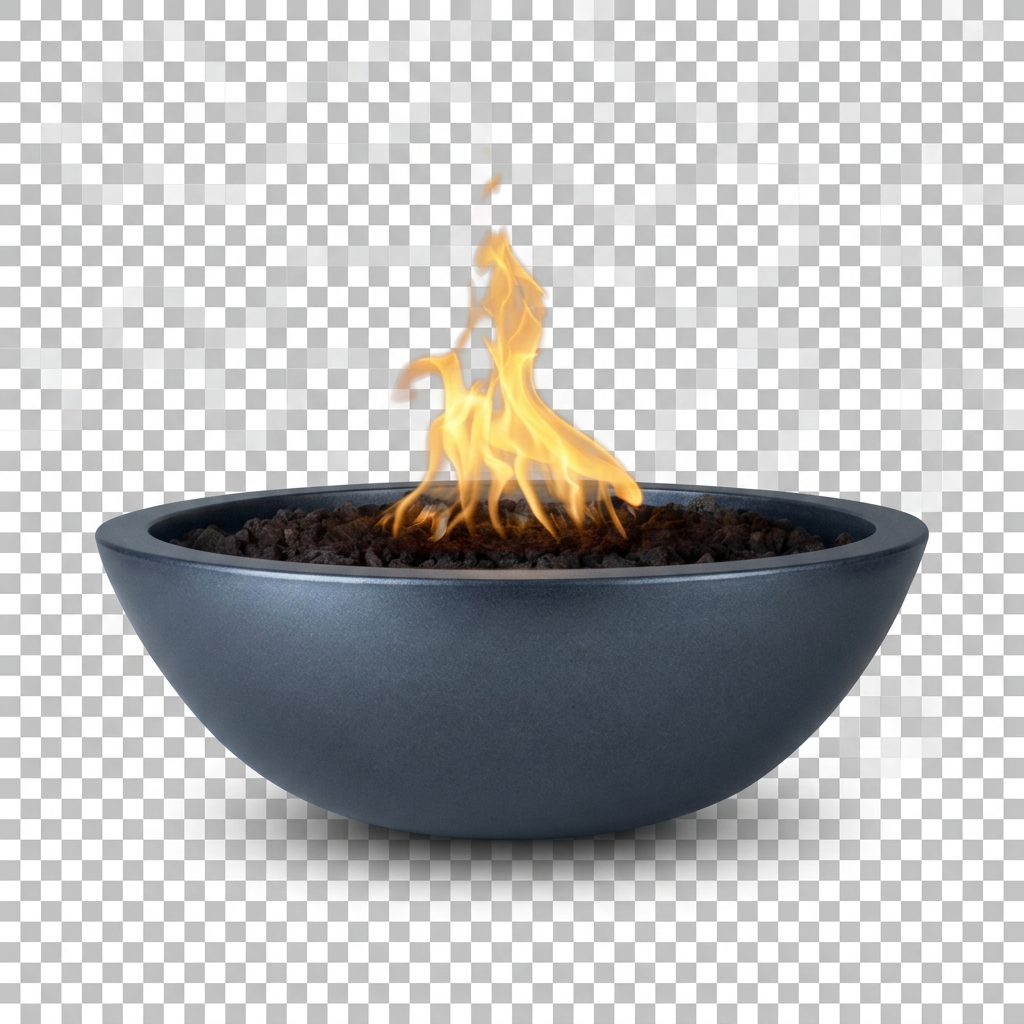 Sedona GFRC fire bowl in Metallic Slate