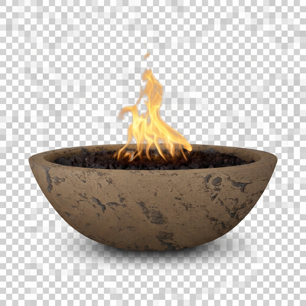Sedona GFRC fire bowl in Rustic Coffee