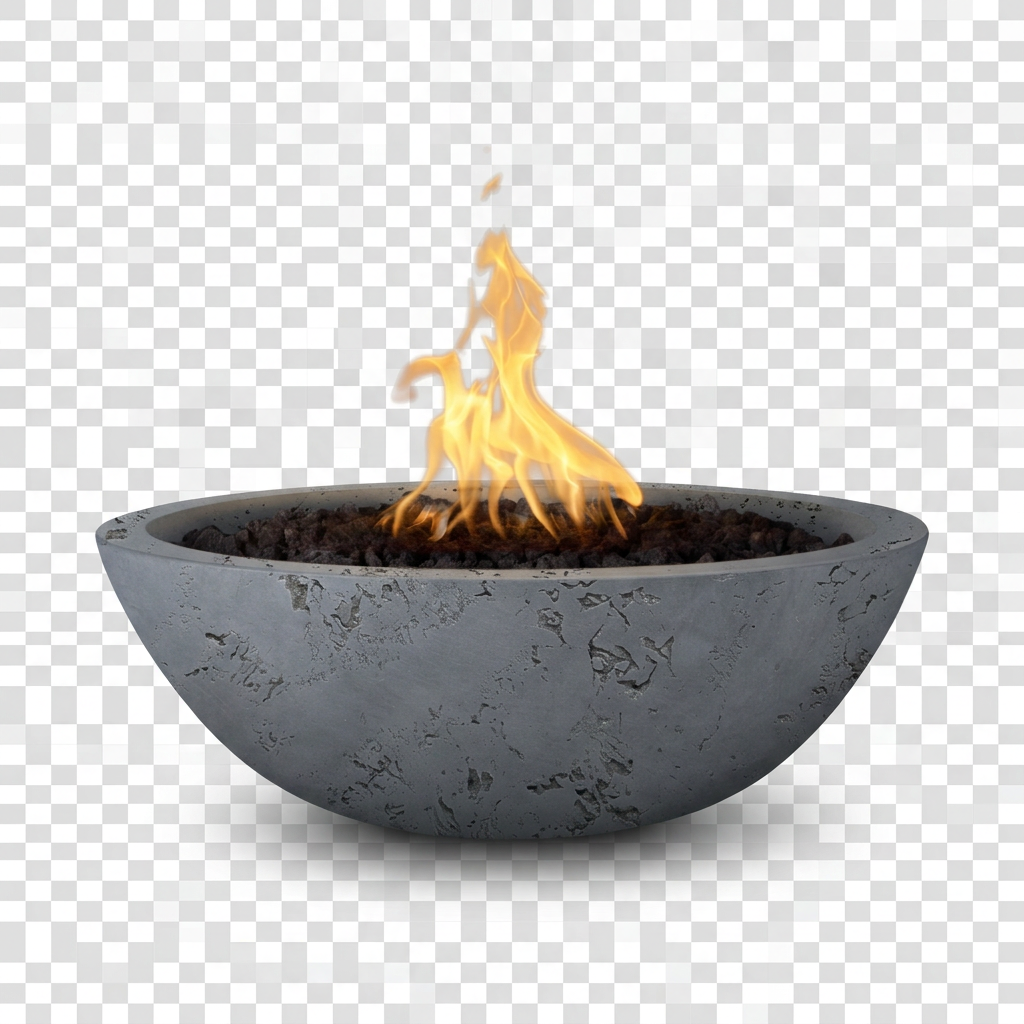 Sedona GFRC fire bowl in Rustic Grey