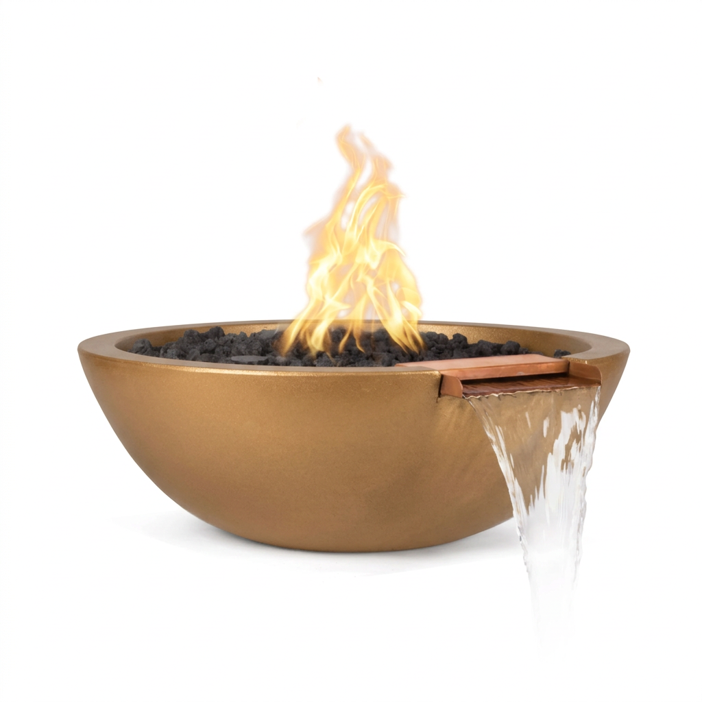 Sedona GFRC Fire & Water Bowl in Metallic Copper