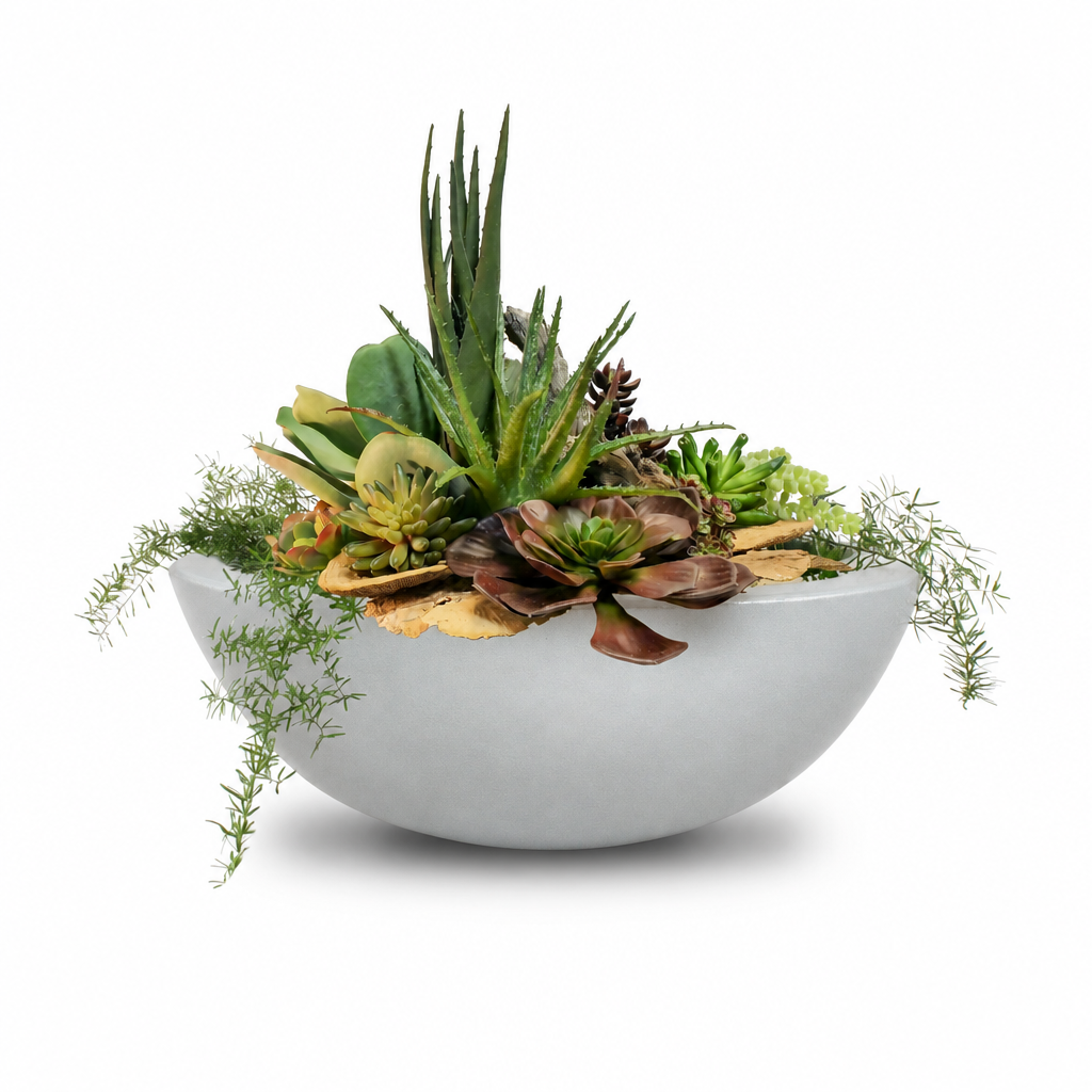 Sedona planter bowl in Metallic Pearl