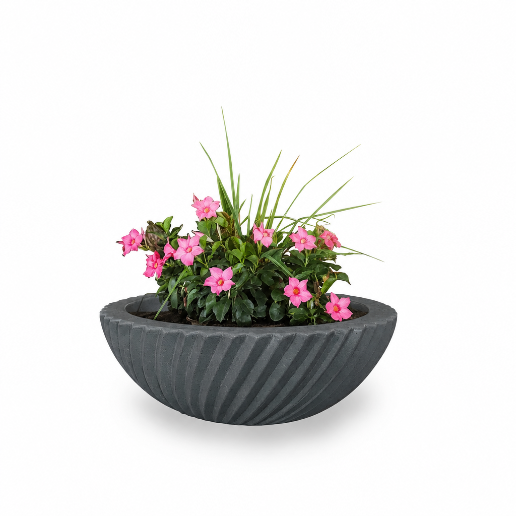 Sedona planter bowl in Natural Grey GFRC