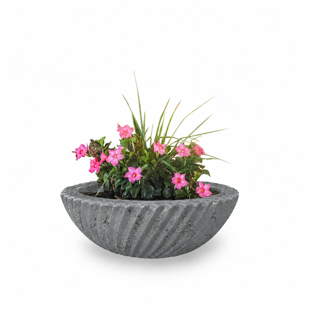 Sedona planter bowl in Rustic Grey GFRC