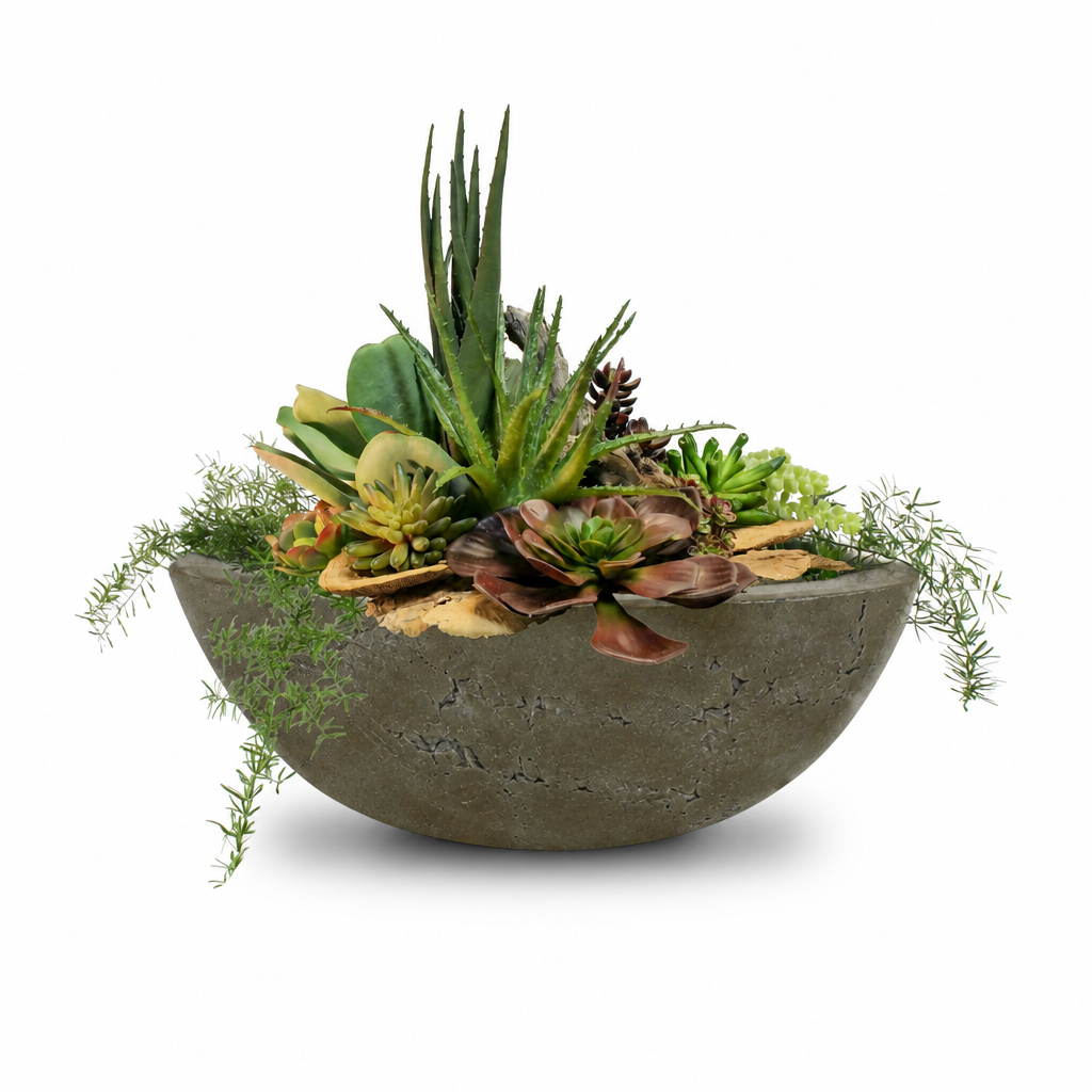 Sedona planter bowl in Rustic Moss Stone