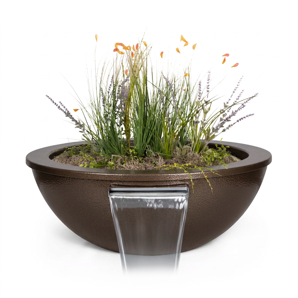 Sedona Planter & Water Bowl in Bronze Hammertone