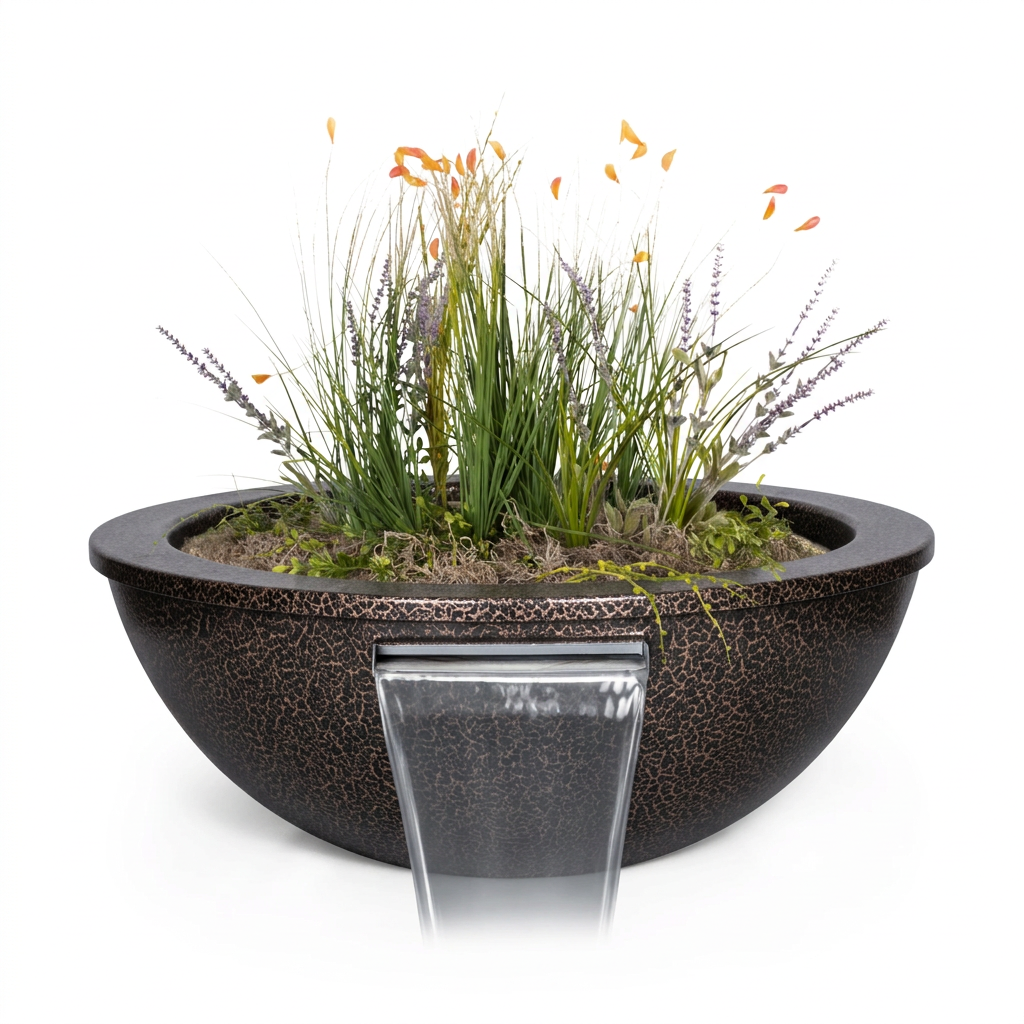Sedona Planter & Water Bowl in Copper Vein