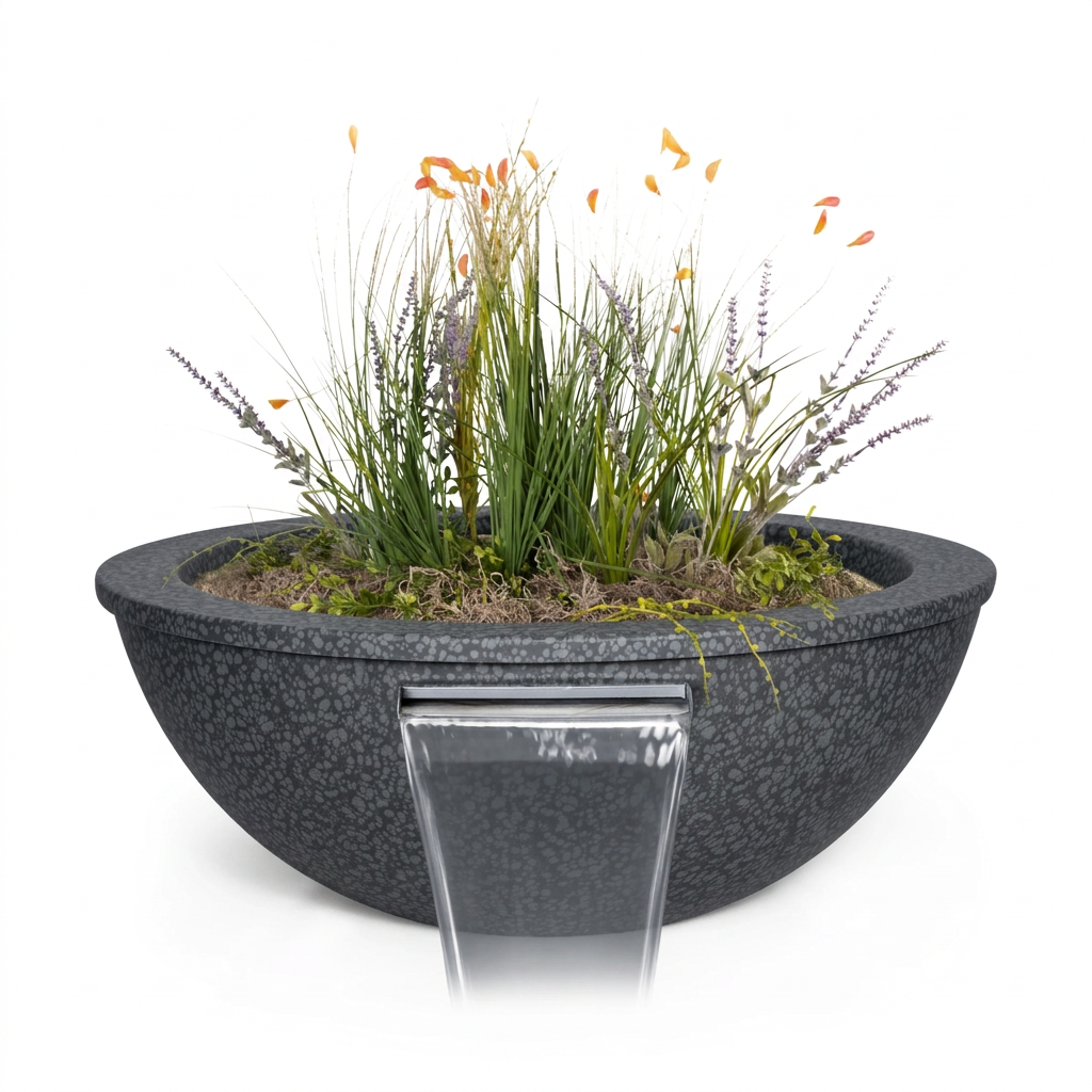 Sedona Planter & Water Bowl in Grey Vein