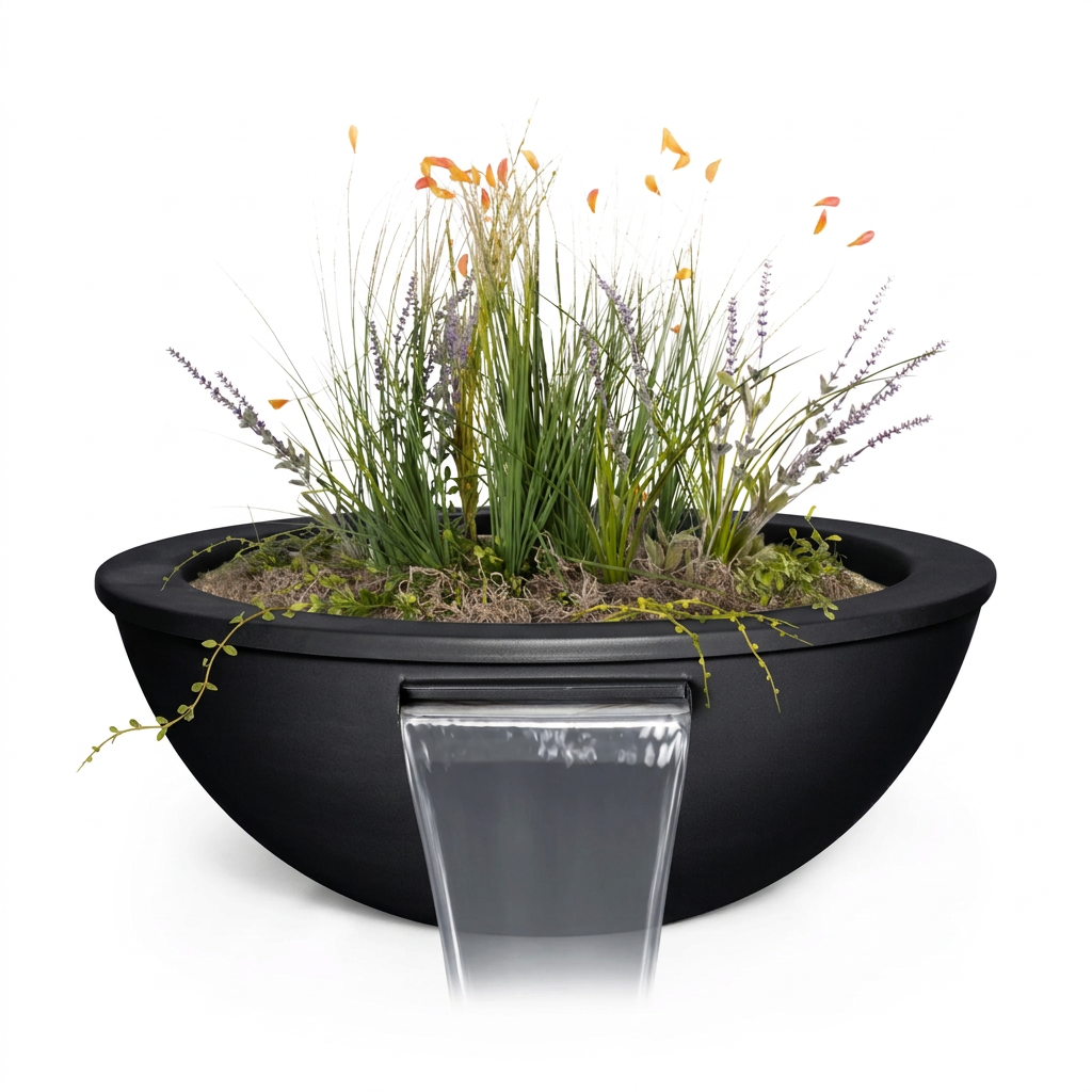 Sedona Planter & Water Bowl in Onyx Black