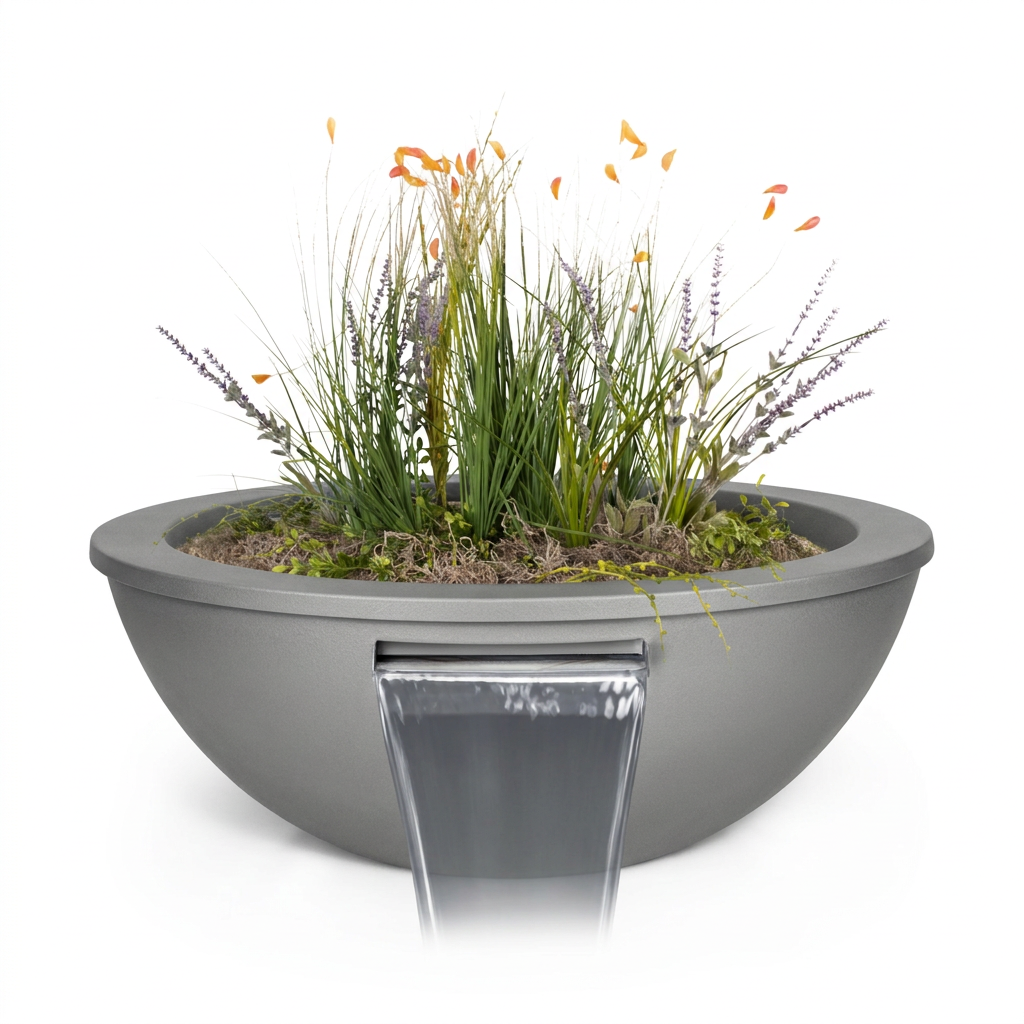 Sedona Planter & Water Bowl in Pewter