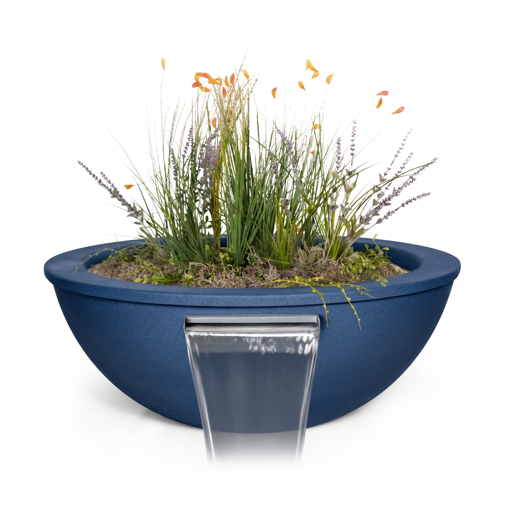 Sedona Planter & Water Bowl in Sapphire Blue
