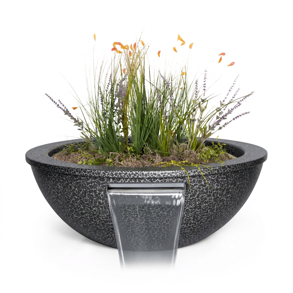 Sedona Planter & Water Bowl in Silver Vein