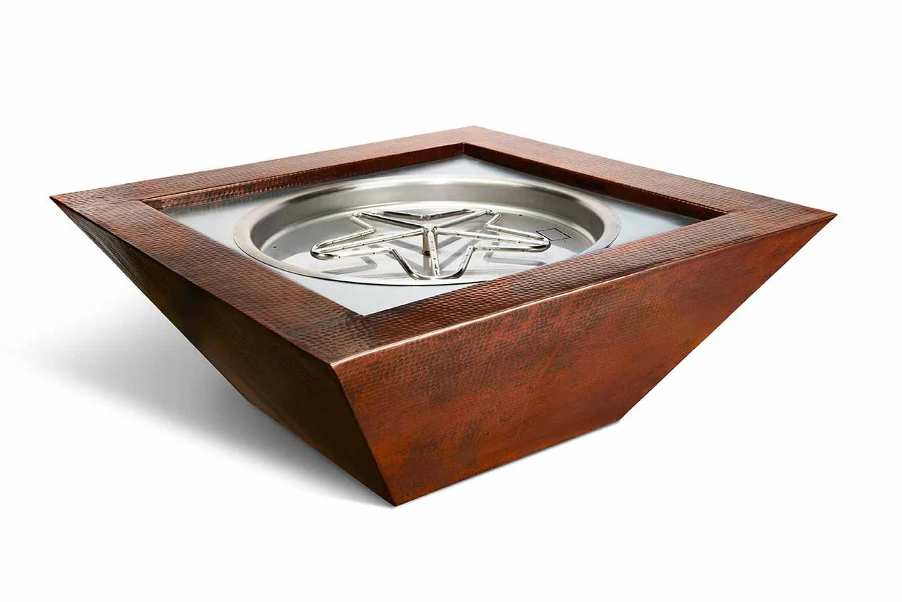 HPC - 40" Sedona Hammered Copper Gas Fire Bowl with Standard/Torpedo Penta Burner