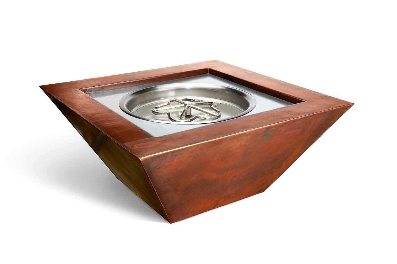 HPC - 36" Sierra Smooth Copper Gas Fire Bowl with Standard/Torpedo Penta Burner