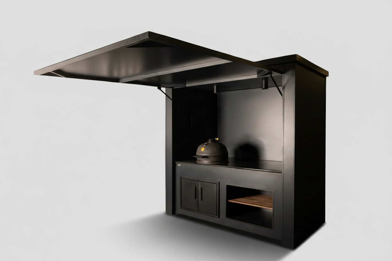 Grillandia Single Kamado Cabana Outdoor Kitchen with Covered Cooking Station