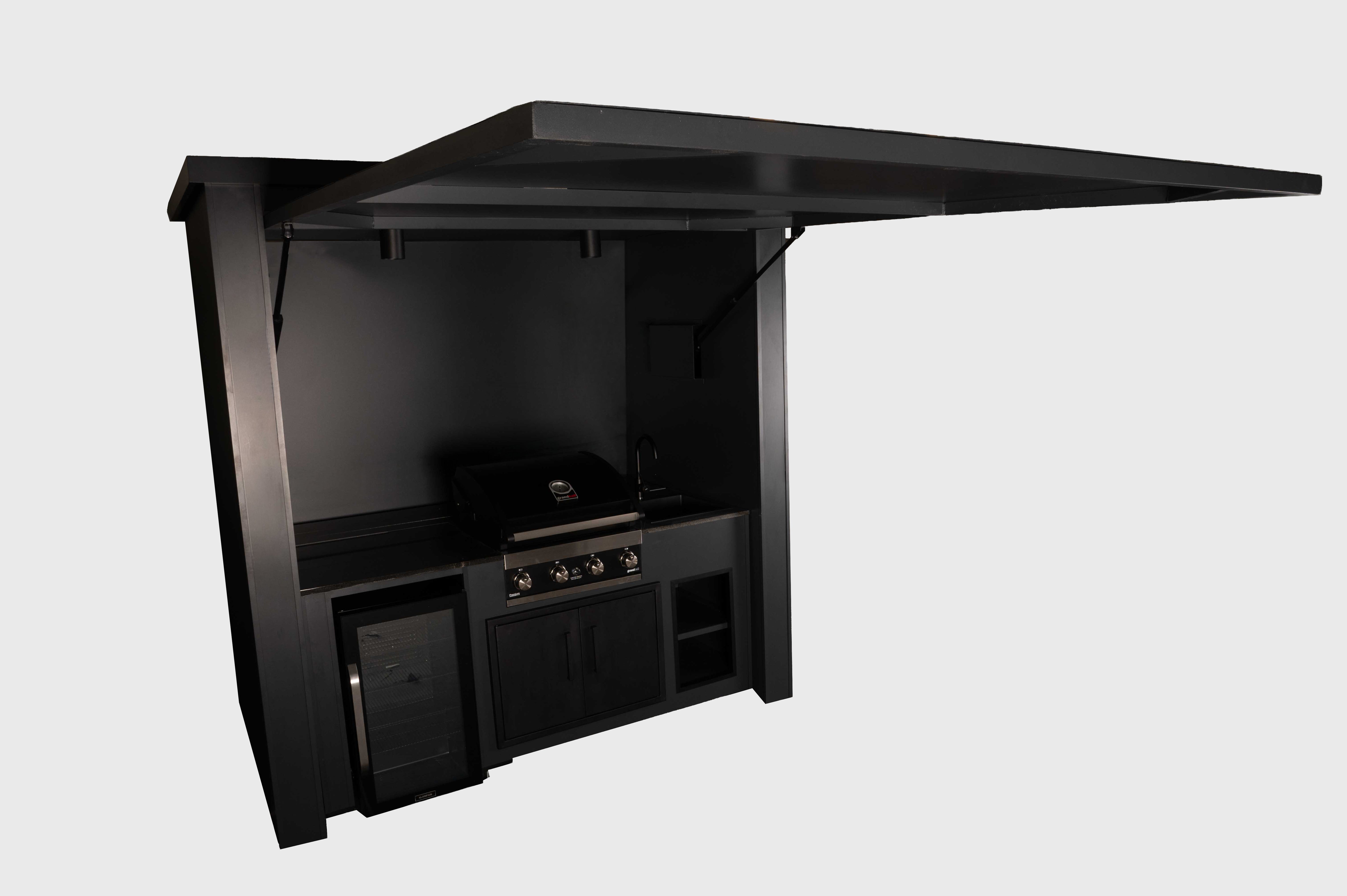 Grillandia Single Multi Cabana Outdoor Kitchen with Covered Cooking & Prep Station