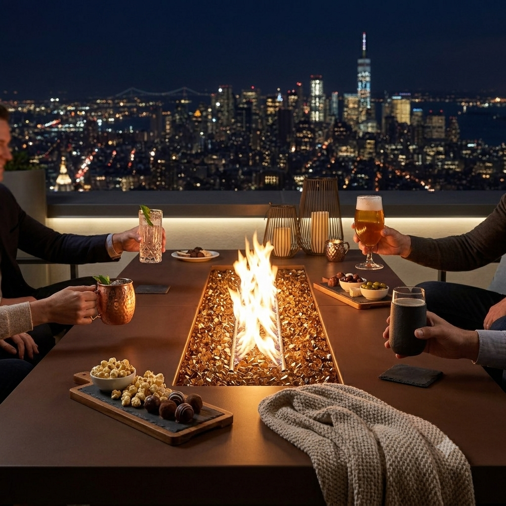 The Outdoor Plus - 144" GFRC Concrete Newport Fire Table