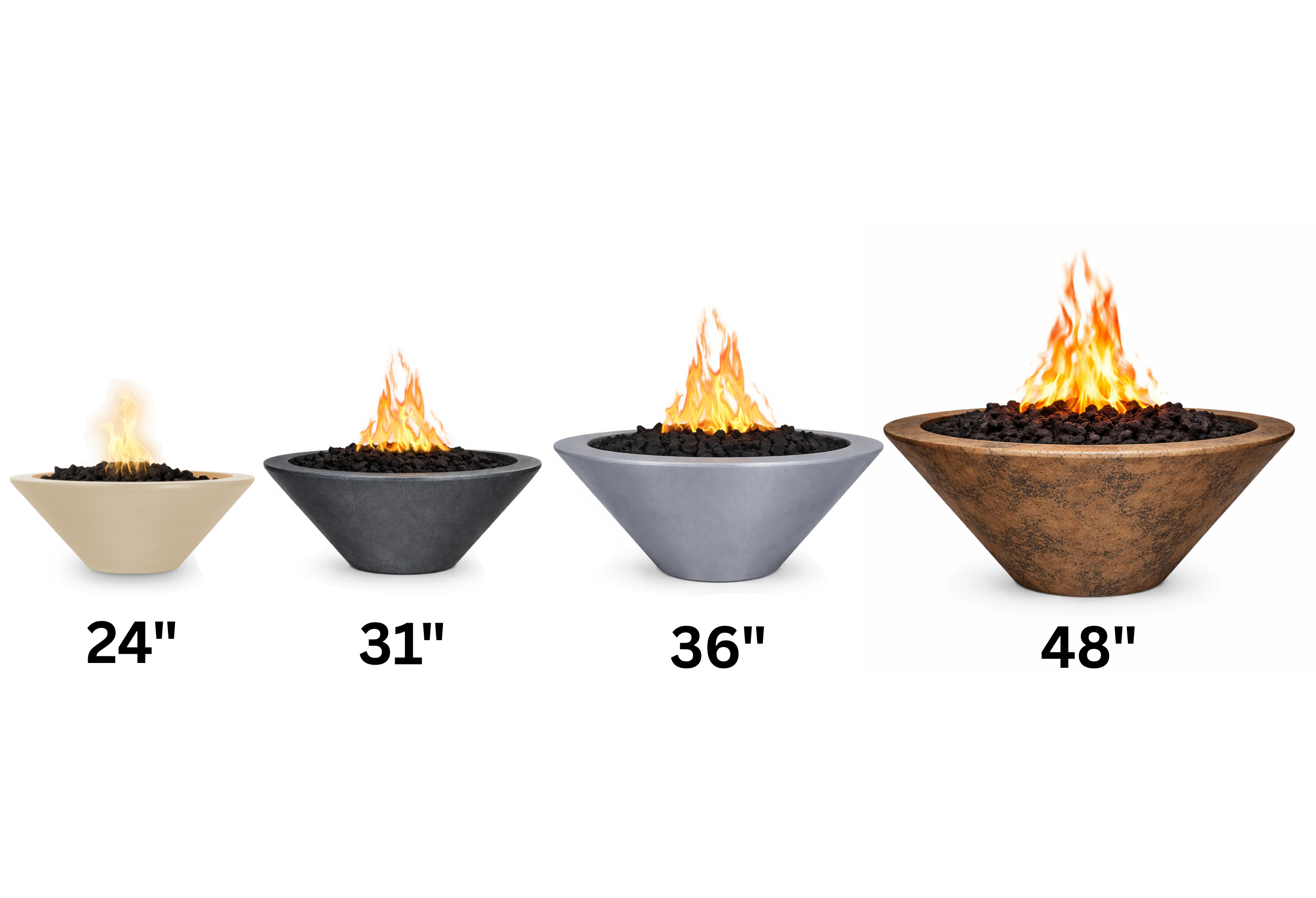 The Outdoor Plus - 24" Round Cazo Fire Bowl GFRC Concrete