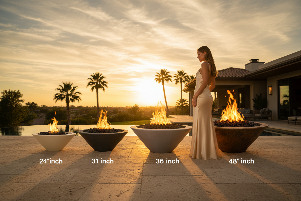The Outdoor Plus - 36" Round Cazo Fire Bowl GFRC Concrete