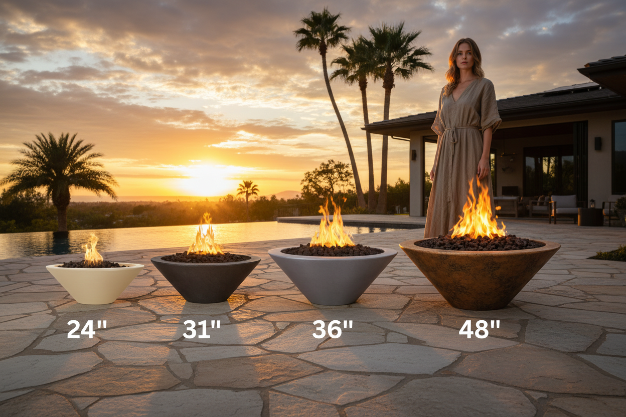 The Outdoor Plus - 48" Round Cazo Fire Bowl GFRC Concrete