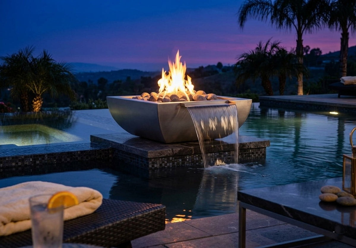 The Outdoor Plus Avalon Wide Spill Fire & Water Bowl – Stainless Steel