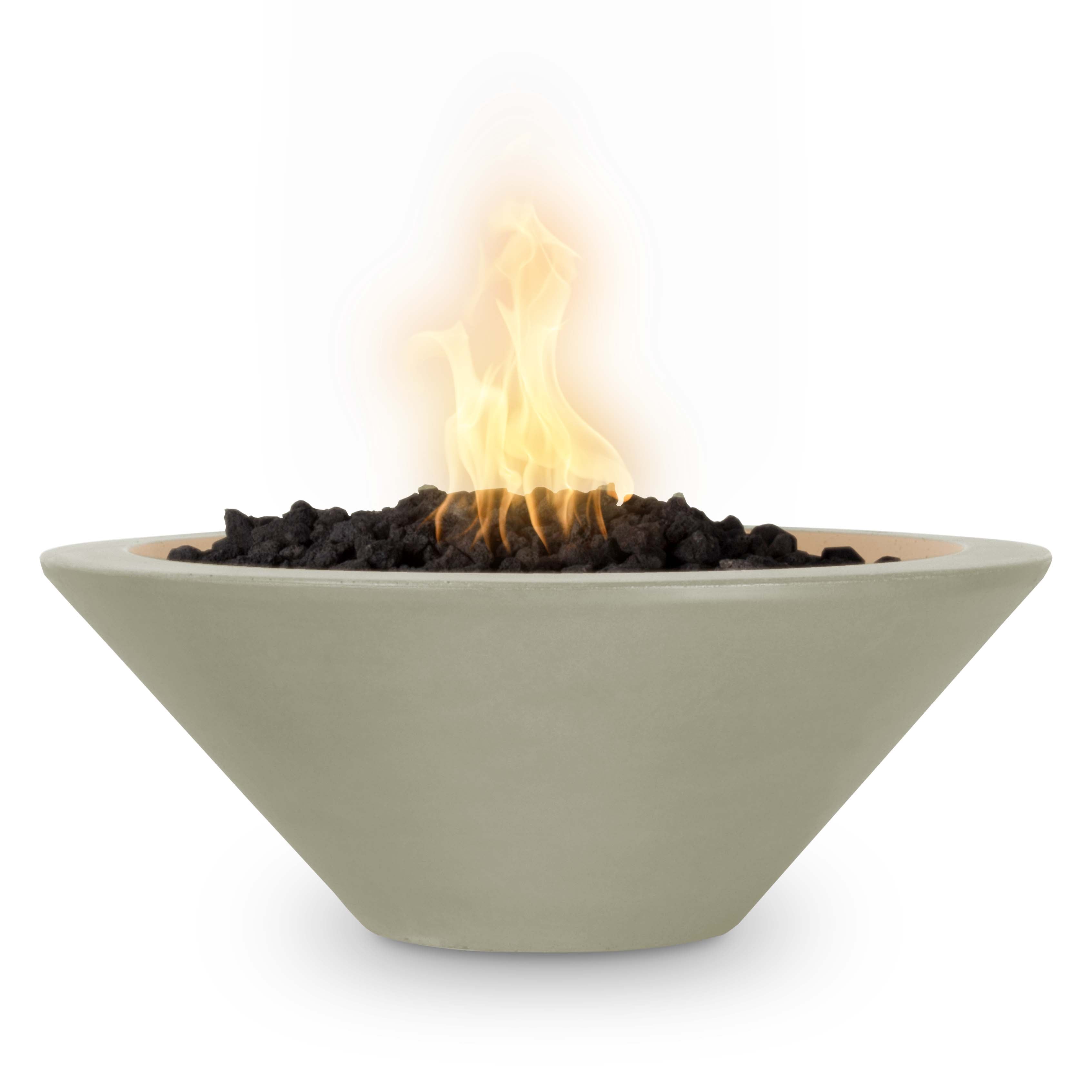 Outdoor Plus Round Cazo Fire Bowl in GFRC Concrete – Ash finish