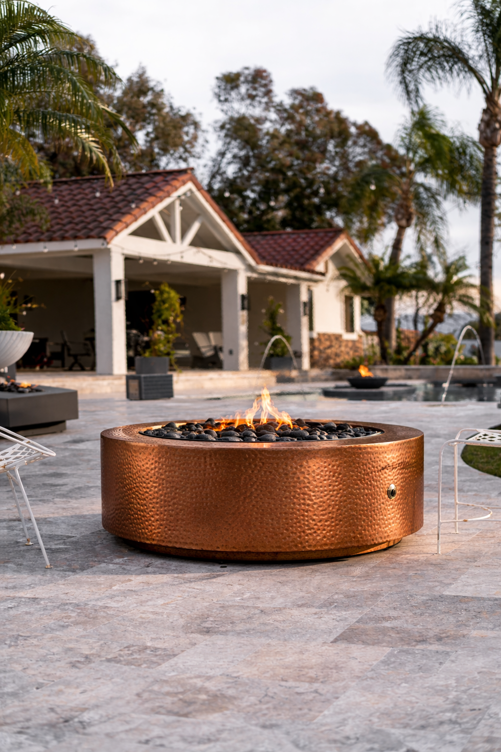 The Outdoor Plus - Unity Hammered Copper Fire Pit -18" Tall