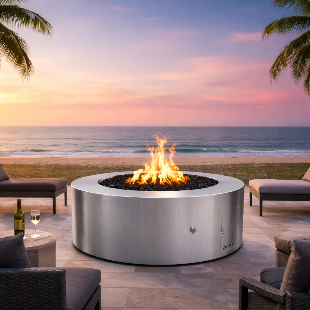 The Outdoor Plus - Unity Fire Pit – Stainless Steel - 24" Tall